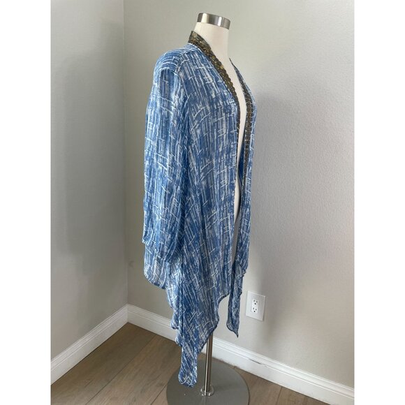 NEW Chicos 4 Womens Plus XXL Bimini Embellished 3/4 Sleeve Open Cardigan Kimono - Picture 3 of 13